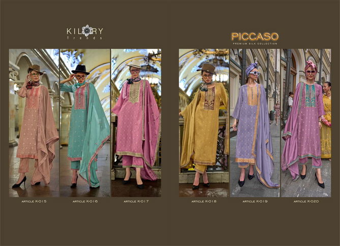 Piccaso By Kilory Handwork Silk Designer Salwar Kameez Wholesalers In Delhi